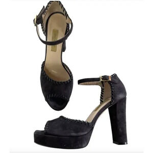 Dee Keller Shoes Womens Size EU 38.5 US 8 Black Suede Ankle Strap Made in Italy